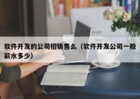 软件开发的公司招销售么（软件开发公司一般薪水多少）